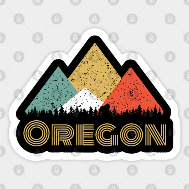 Secret Sasquatch - Retro Oregon Hiding Bigfoot Design Sticker by HopeandHobby